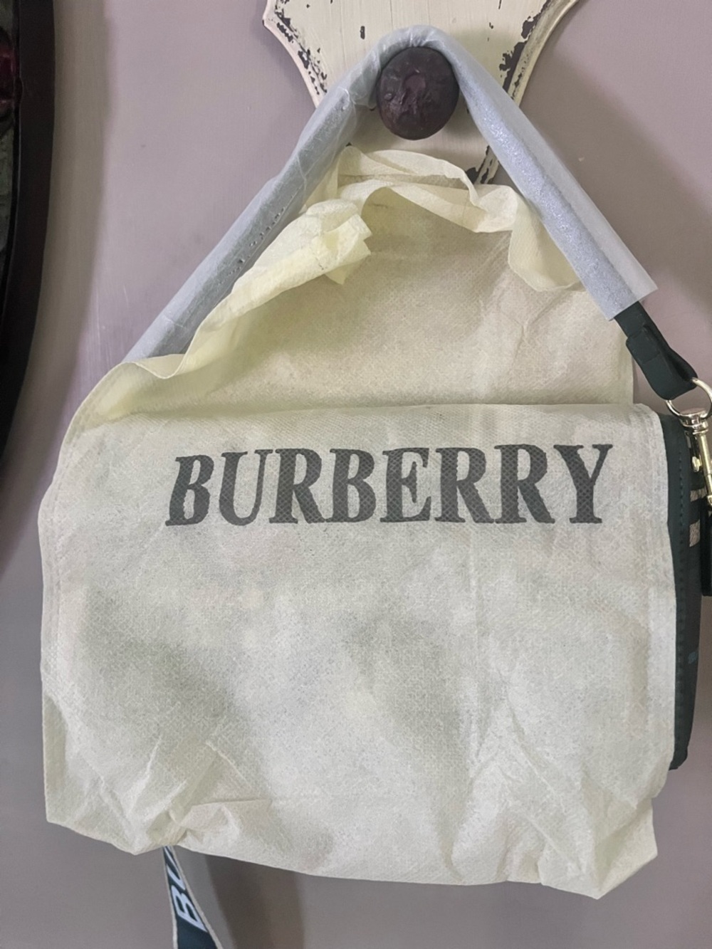 Burberry style  Green and Brown Plaid Crossbody with Logo Strap - Picture 7 of 11